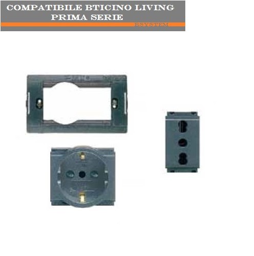 Presa schuko bipasso supporto - presa, schuko+bipasso